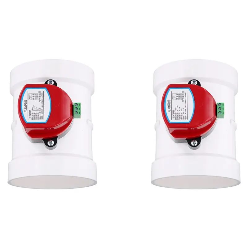 AC88-2X Plastic Motorized Damper PVC Check Valve Air Duct Volume Controller For Ventilation Pipe 220VAC 110Mm