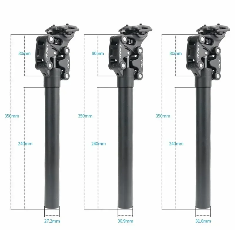 Seatpost with shock absorber for bicycle 27.2/30.9/31.6*350mm Mountain Bike 50mm Travel Damping Suspension Seat Post saddle Tube