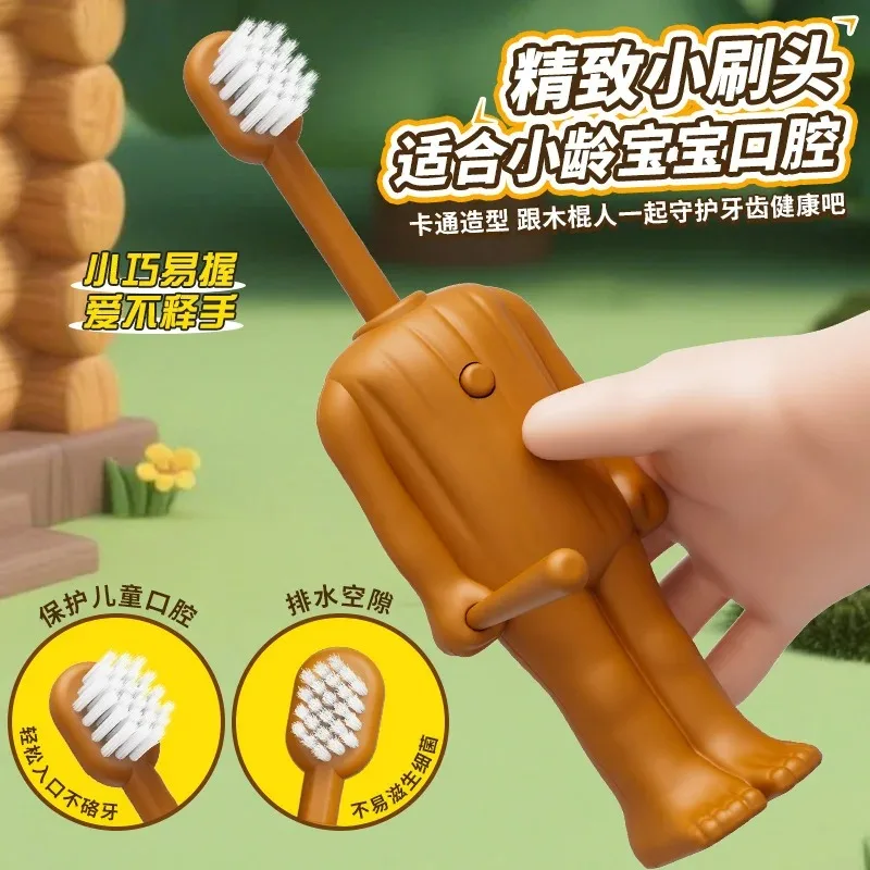 *Italian Brainrot Tung Children's Toothbrush Anime Soft Nylon Bristle Toothbrush Travel Cartoon Cute Funny Teeth Brush Whitening image 3