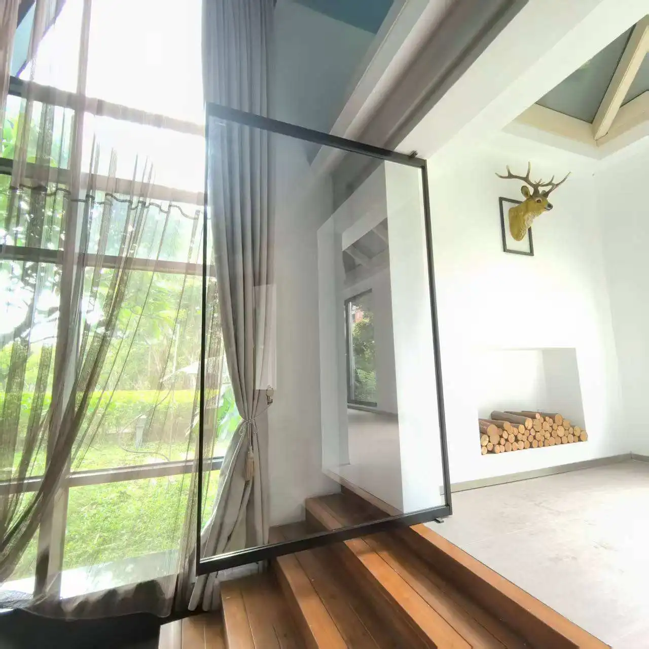 Villa Hotel Bathroom Anti Peep Glass Door Waterproof Moisture Proof Heat Insulating Revolving Doors Modern Design Pivot Doors