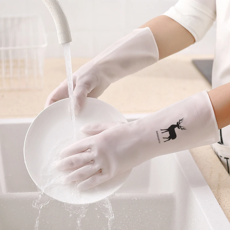 

Simple Style Household Dishwashing Gloves Women Washing Clothes Waterproof Rubber Gloves Thin Household Brush Bowl Latex Gloves