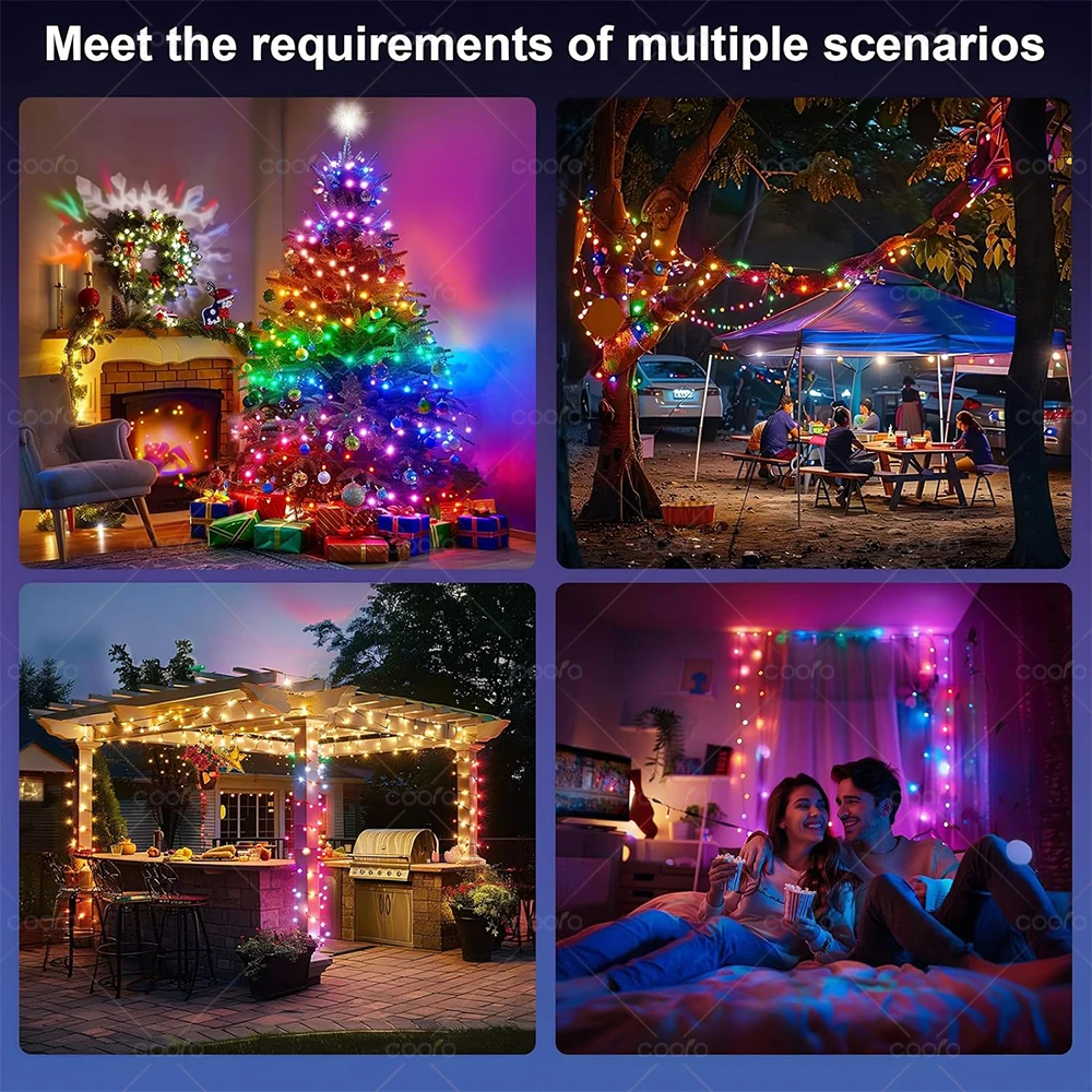 USB Bluetooth Colorful LED Bulb String Light 5M 10M 33/66Led Festoon Fairy Light Christmas Tree Outdoor Garden Decor LED Garland