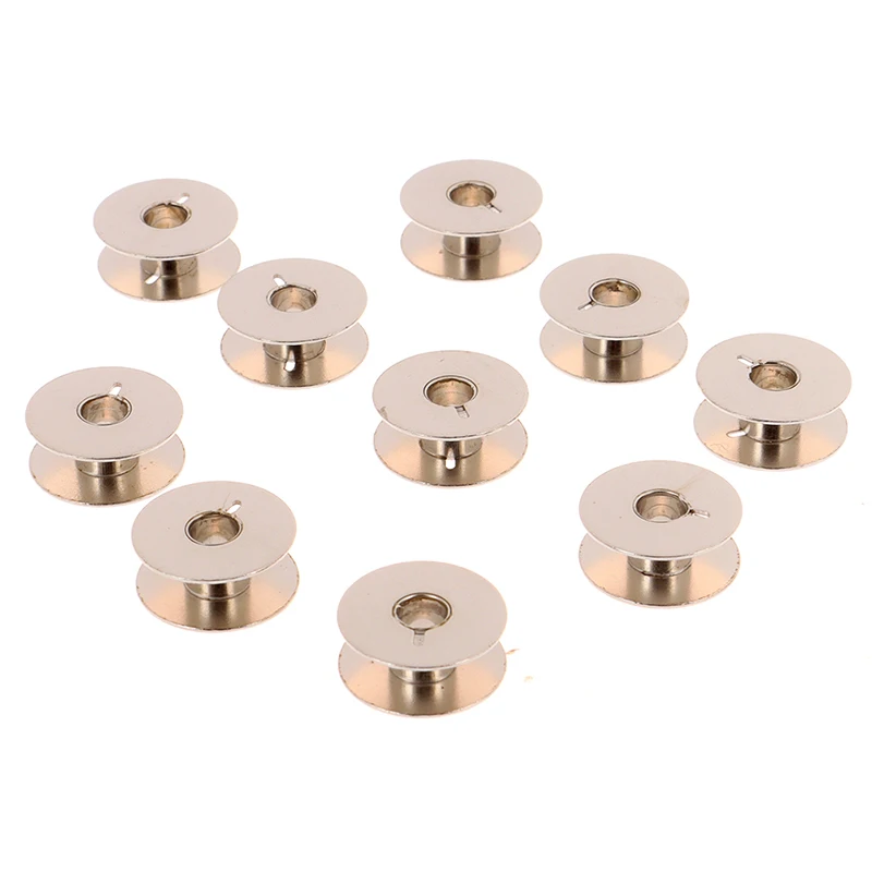 10Pcs Metal Spool Sewing Machine Accessories Industrial Bobbin Grooved Bobbin