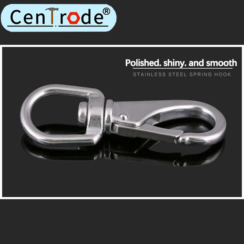 304 stainless steel universal hook rotating ring chain buckle universal spring buckle dog chain fitting joint  1Pcs