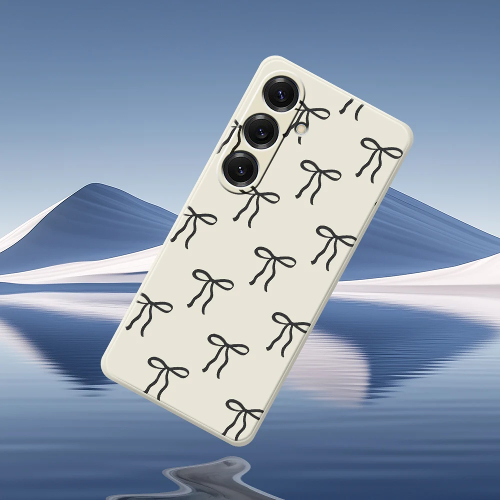 Simple Bowknot Phone Case For Samsung Galaxy S25 S24 S23 S22 S21 S20 Ultra Plus S10 Plus S20FE S21 FE S23 FE S24FE Cover Funda