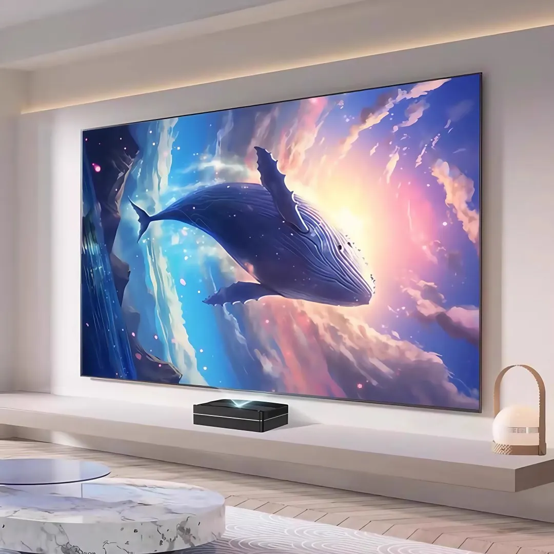 120 Inci 16:9 8K Kualitas Tinggi Ultra Short Throw Anti-Light UST ALR Fresnel Layar Proyektor Bingkai Tetap Fleksibel