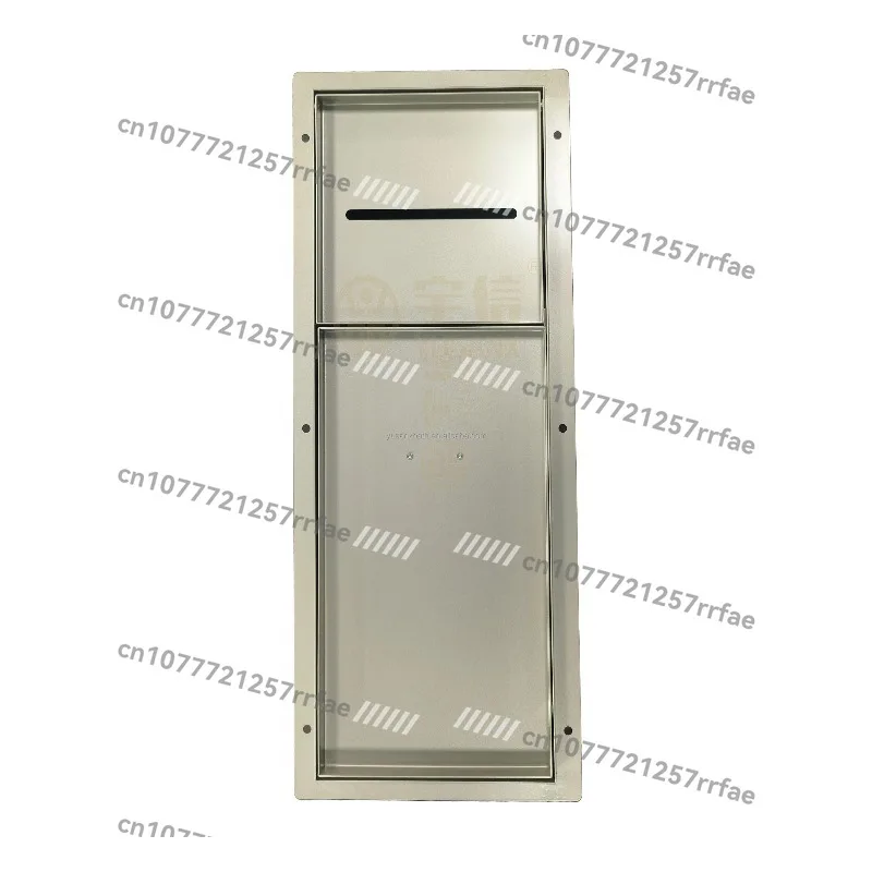 Invisible wall-mounted tissue box trash can, with paper roll niche, bathroom recessed trash can, with inlaid tile trash can