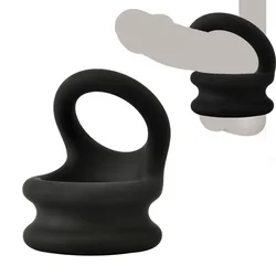 Small Medium Large Silicone Double Cock Ring Lock  Delay Ejaculation Male Penis Ring Ball Stretcher Bondage Sex Toy Men