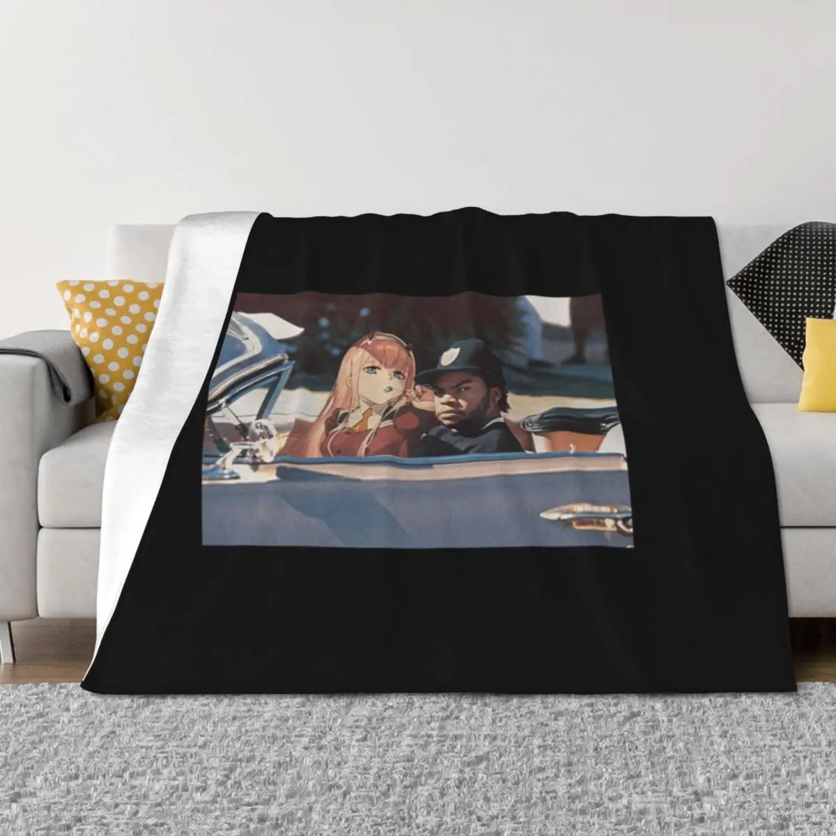 

Driving with my Darling Classic Throw Blanket Plaid on the sofa Quilt Thermal Blankets