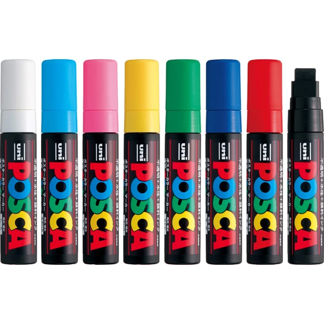 UNI POSCA PC-17K Marker Graffiti-Farbstift, Kunstmarker, POP, breite Spitzen, 15 mm Stoffstift, Künstlerbedarf, breite Farbmarker – Detail 2