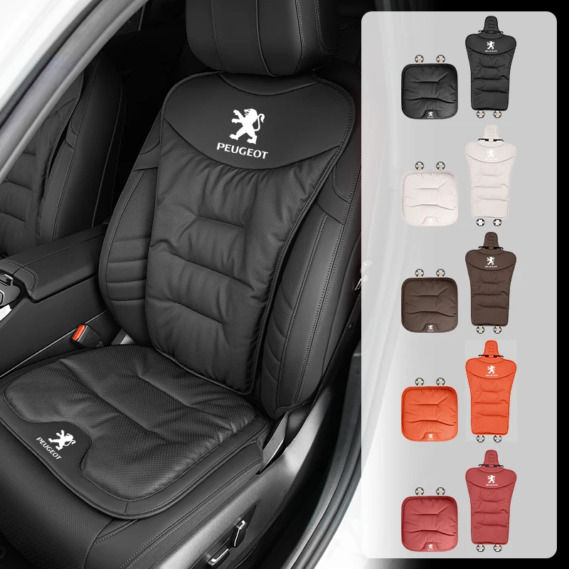 Nouvelle housse de siège de luxe perforée et respirante avec coussin de dossier souple pour Peugeot 307 308 206 207