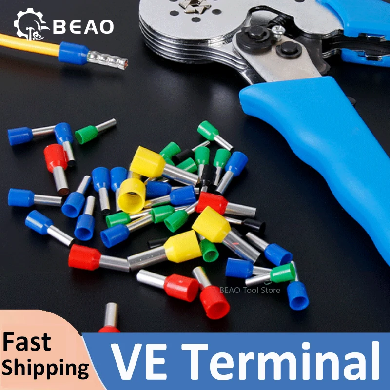 Tube Terminal VE series Cable Connector insulated copper wire cold pressed connection terminal