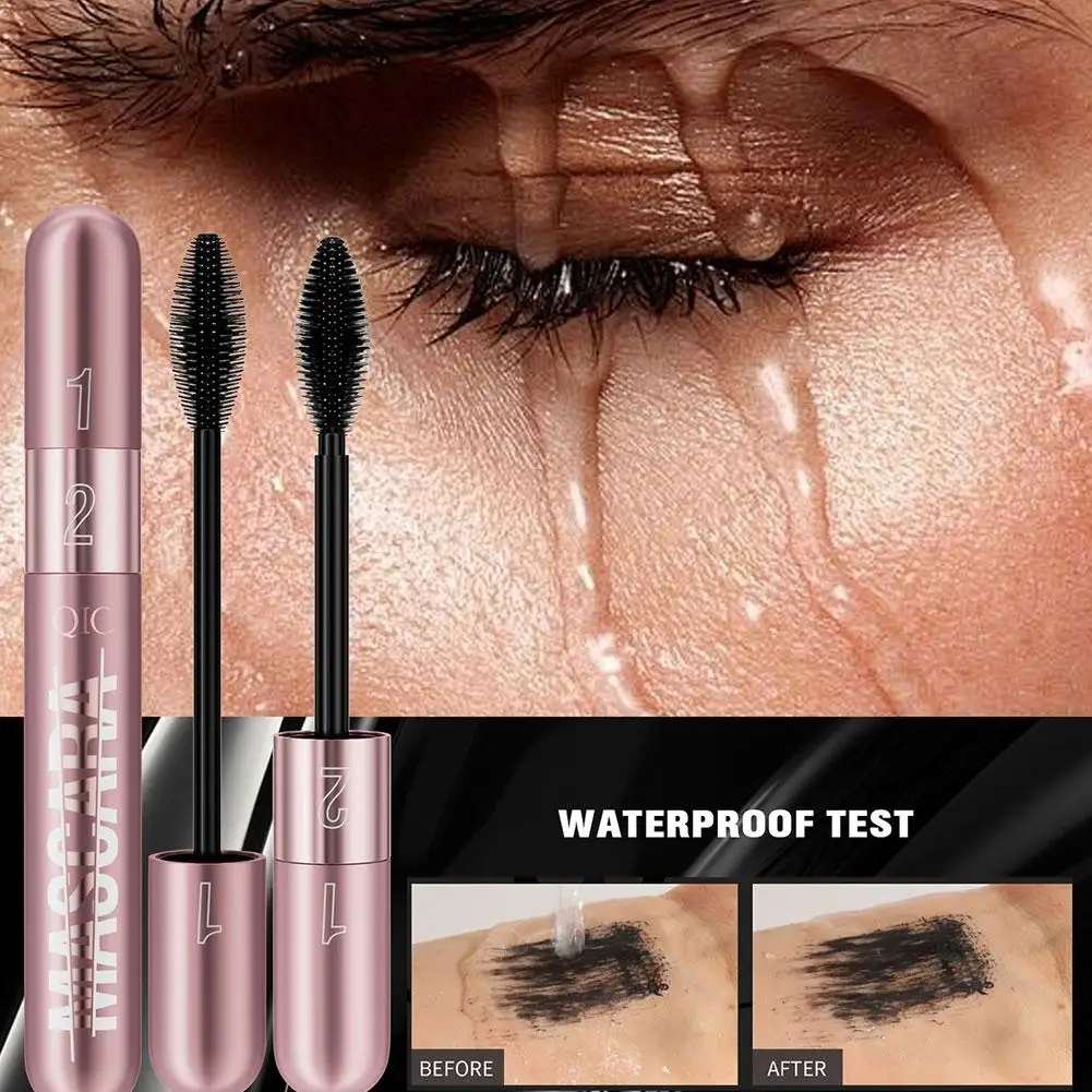 

Black Mascara Waterproof Lengthens Eyelashes Extension Silk Non-smudge Fiber 5D Volume Lengthening Cosmetics Mascara A1H7