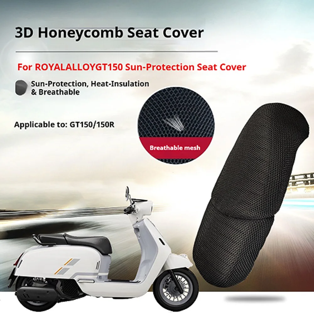 For Royal Alloy GT150R GT150 3D Honeycomb Mesh Seat Cover Sun Protection Cooling Breathable Accesorios Moto Accessori Moto