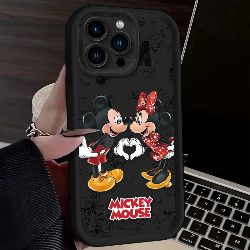 Disney Mickey Minnie Mouse Case for iPhone 14 15 Pro Max 13 12 11 X XS XR 7 8 Plus SE 2020 Shockproof Silicone Protective Cover