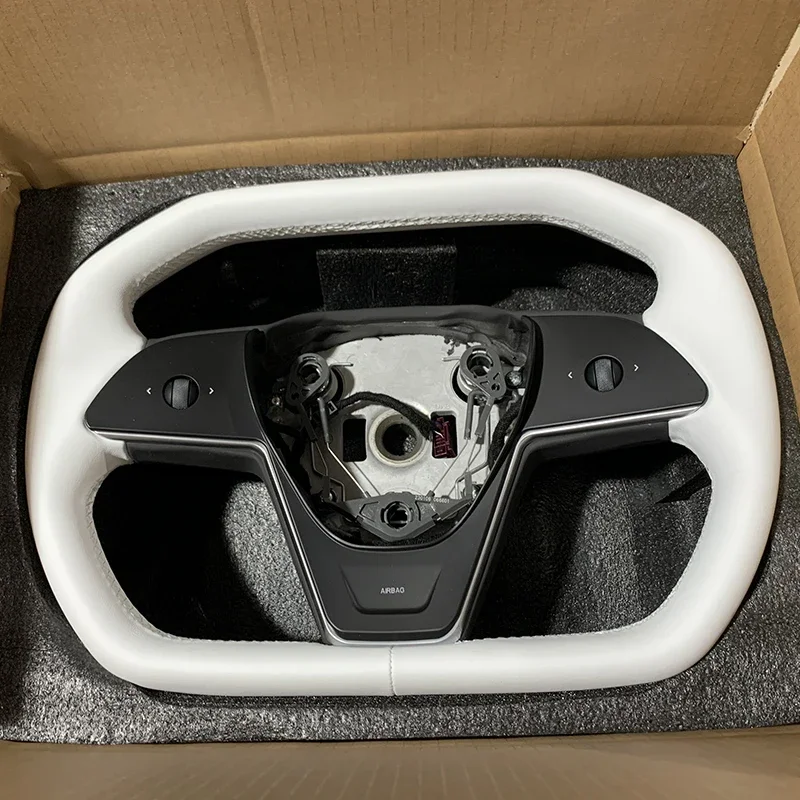 Misura per Tesla Model 3 Model Y volante Cybertruck Style Napa accessori modificati in pelle