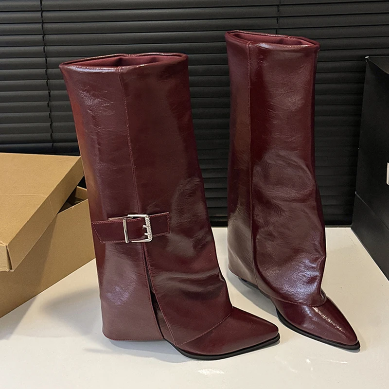

High Heels Women High Boots Pointed Toe Sexy Knee High Shoes Fashion Dress Luxury Woman Boots 2025 New Winter Pumps Mujer Botas