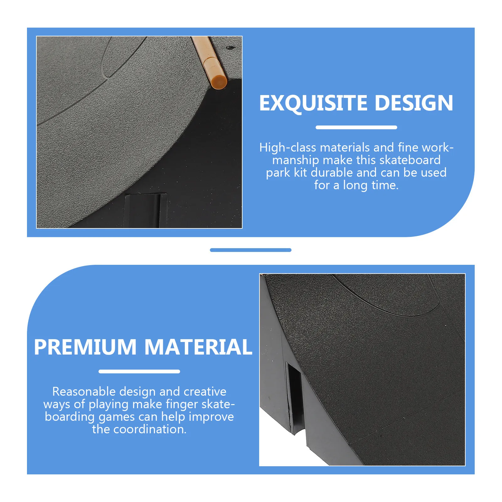 Advanced Fingerboard Strong Material Long-Lasting Mini Skate Ramp for Enhancement Family Interaction Play