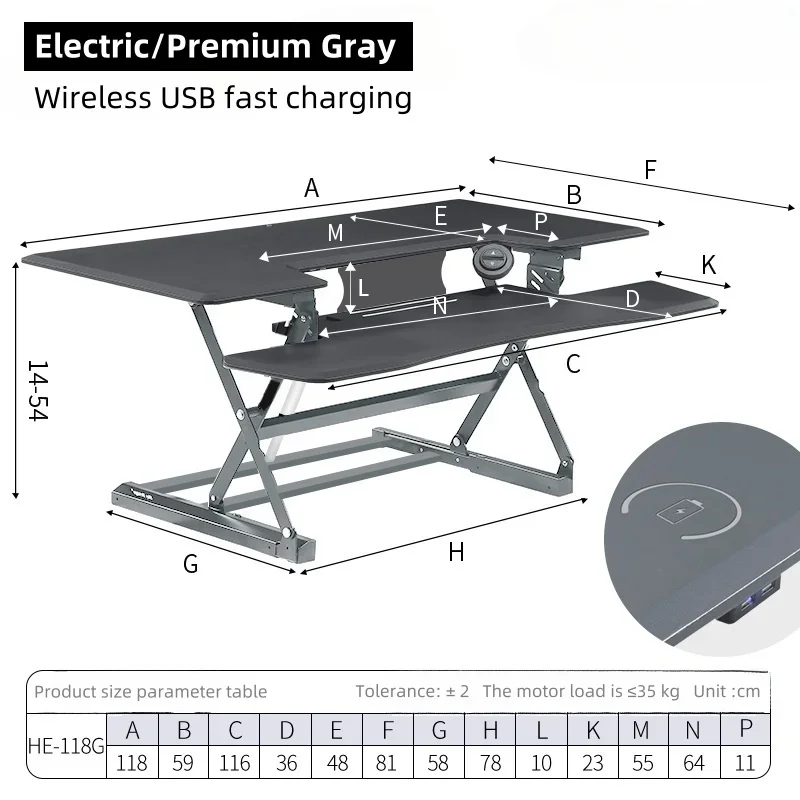 

Computer height-adjustable desk Alternating sitting and standing office desk Large desktop Dual screens adjustable height stand
