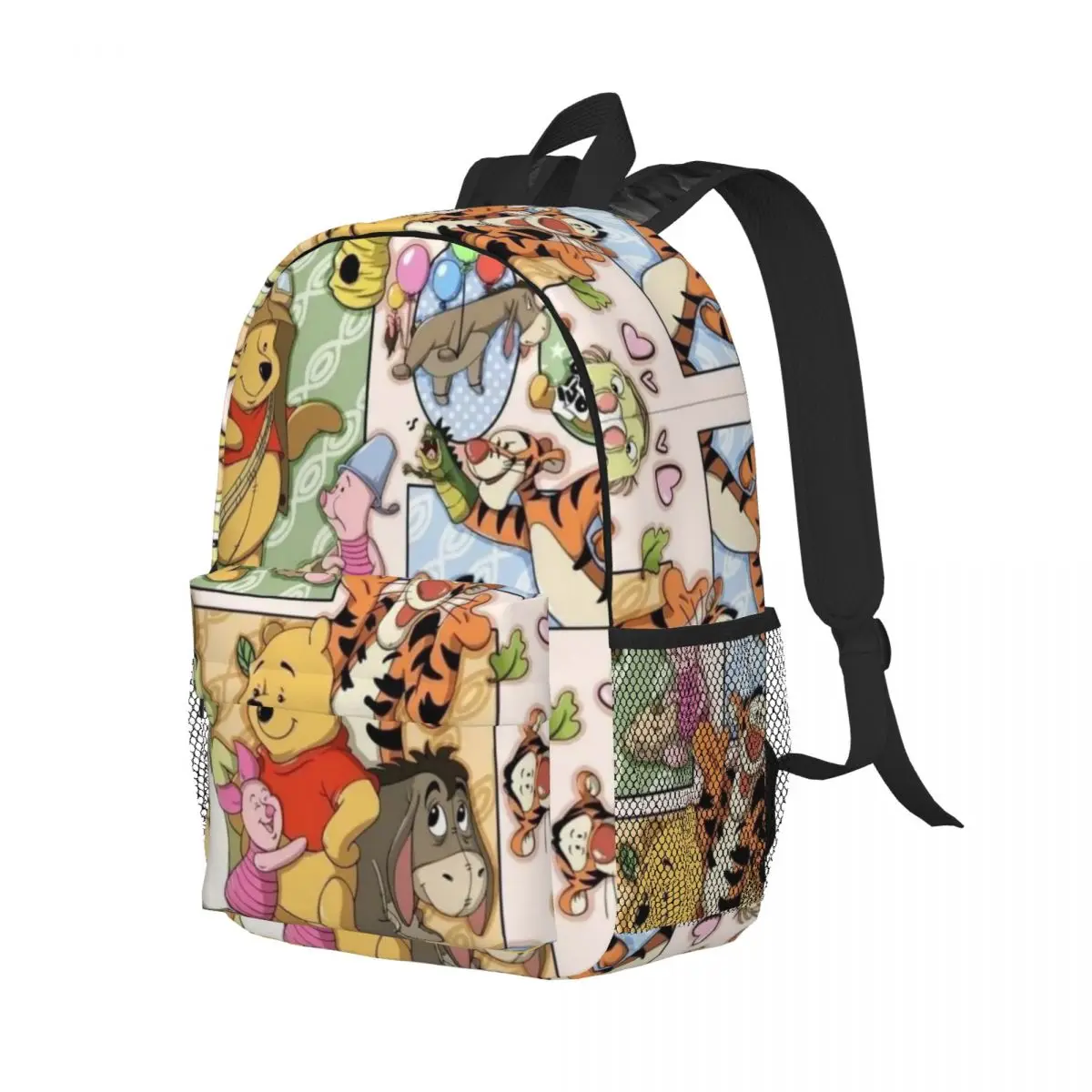 Mochila compacta Pooh Bear de 15 polegadas – Bolsa leve e elegante, perfeita para estudantes e viajantes