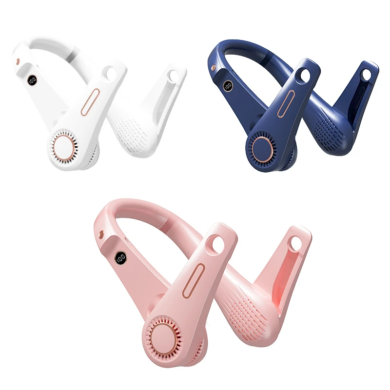 แบบพกพาพัดลม USB ชาร์จ Bladeless พัดลม MIini ไฟฟ้าเงียบสายคล้องคอสวมใส่ Cooling สำหรับกีฬากลางแจ้ง