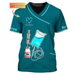 2023 Summer Mens t shirt Nursing Tools Pesonalized 3D Printed Unisex Tshirt Nurse Uniform Medical Scrubs Clothing T-Shirt DW185