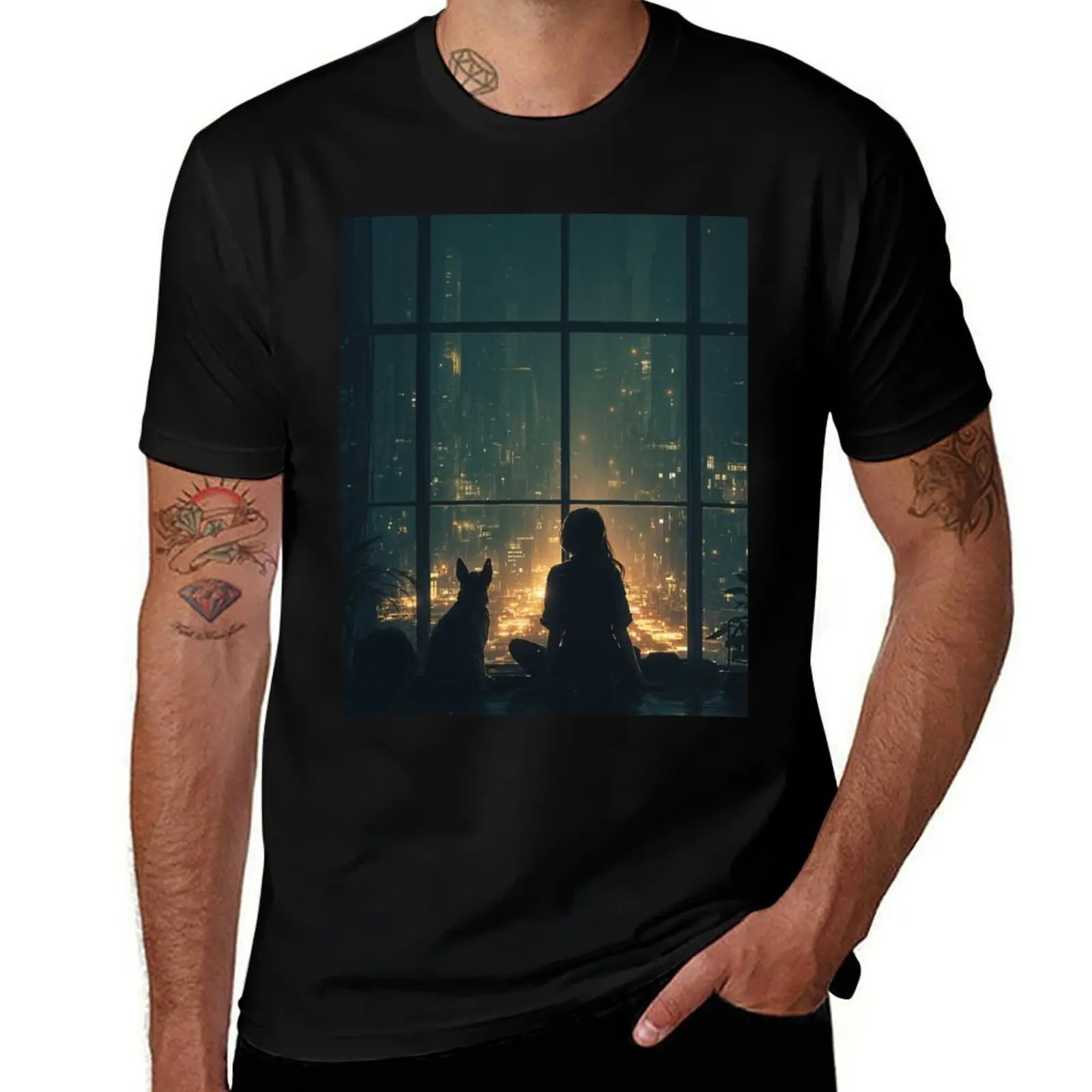 

City Lights and Quiet Hearts T-Shirt oversized t shirt cute tops custom t-shirts Aesthetic clothing clothing for men