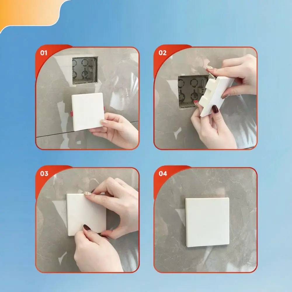White Gray Golden Silver Blank Wall Plate 86 Junction Box Cover Spring Clip Cable Access Panel Home Decoration Accessory