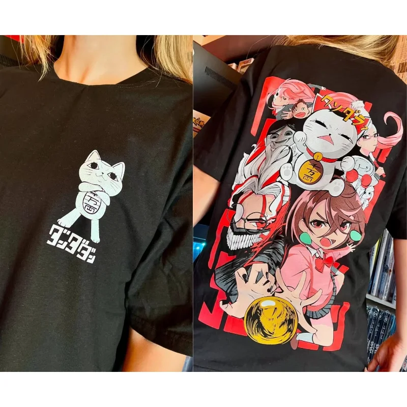 Dandadan Double‑Sided T‑Shirt Front Turbo Granny Cat Back Full Character Collage Oversized Cotton Unisex Anime Streetwear Tee