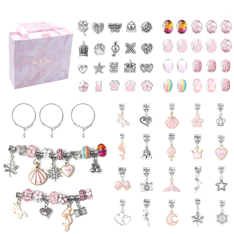 

66 шт. набор бусин для DIY ожерелье из бисера браслет изготовление ювелирных изделий мультфильм фея серия подвески подарочный набор