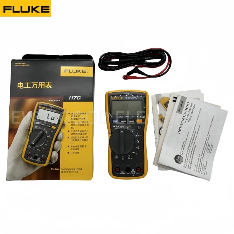 Fluke 117C True RMS Digital Multimeter Auto-Voltage AC/DC Current Capacitance Resistance Frequency Measurement Tool