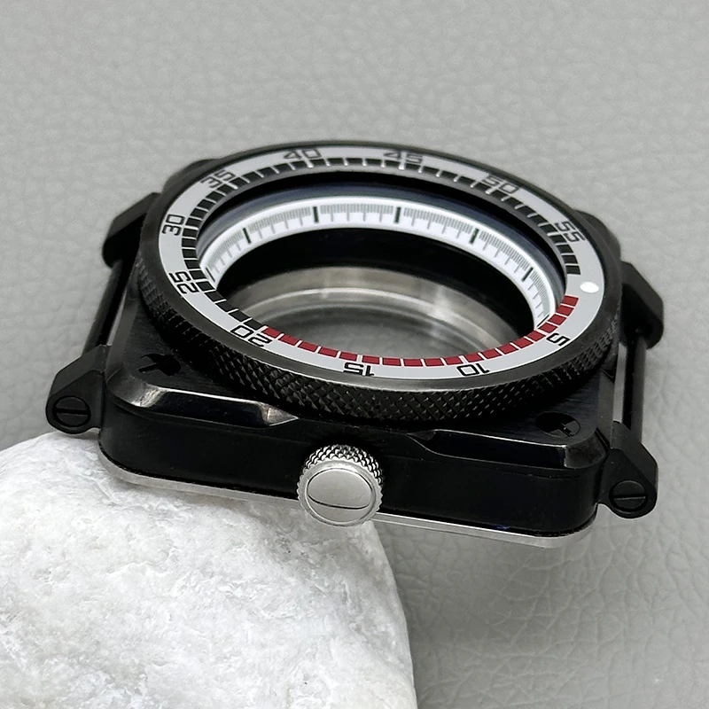 

42mm Square Pilot Cockpit Case Sapphire Glass Fit for NH34 7S26 4R NH35 NH36 Movement 28.5mm Dial Watch Modification Parts
