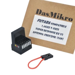 RC T-FHSS V3 4CH Compatible Receiver SUPER RESPONSE ANTENNA-FREE FOR FUTABA 10PX 7PX 4PX 4PM 4PV 3PV 4PLS 4GRS Dasmikro DSK-314N