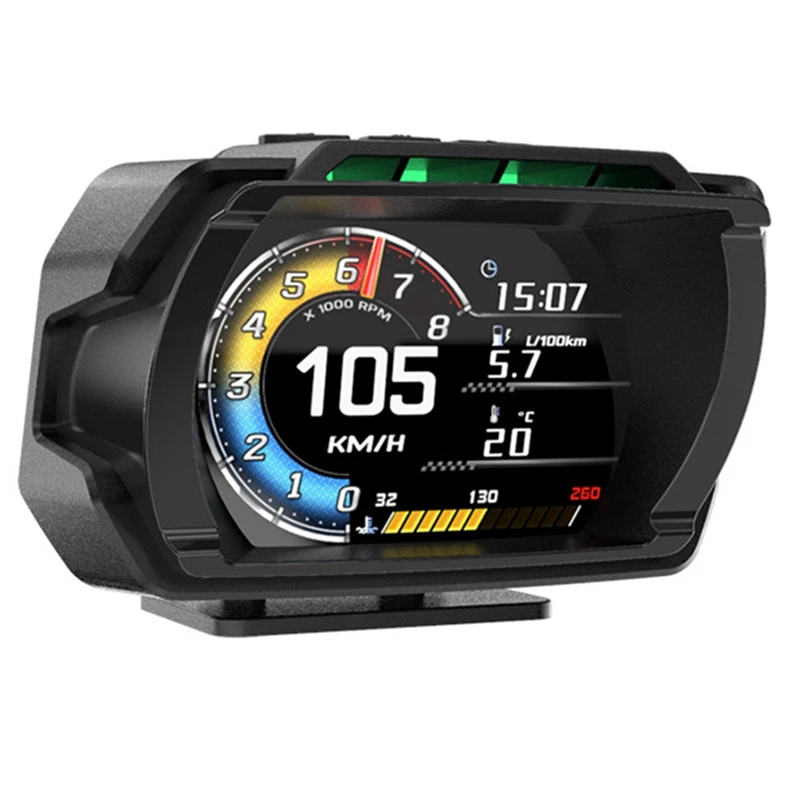 

Car Head-Up Display HUD Overspeed Alarm LCD Display Oil Temperature Gauge Water Temp Tachometer Black