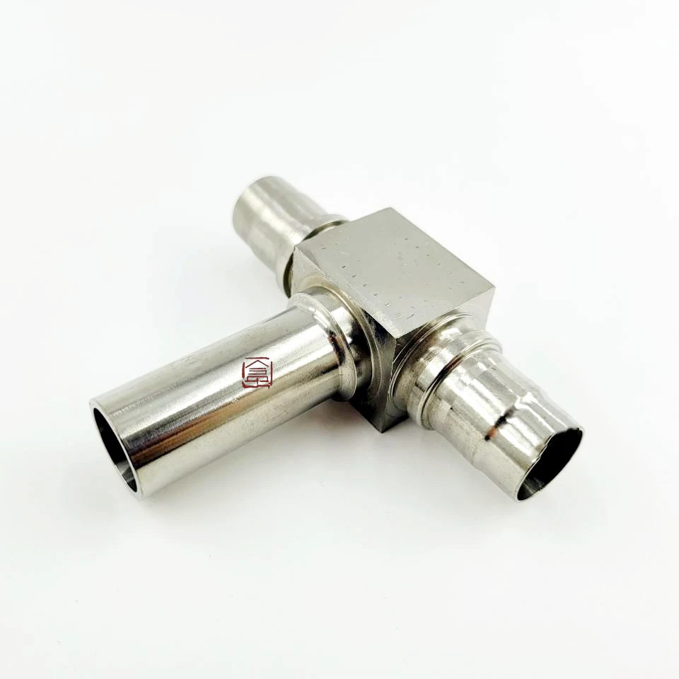 Pure Titanium or Titanium Alloy Forging Tee Joint Reducer Pipe Connection Machined Parts