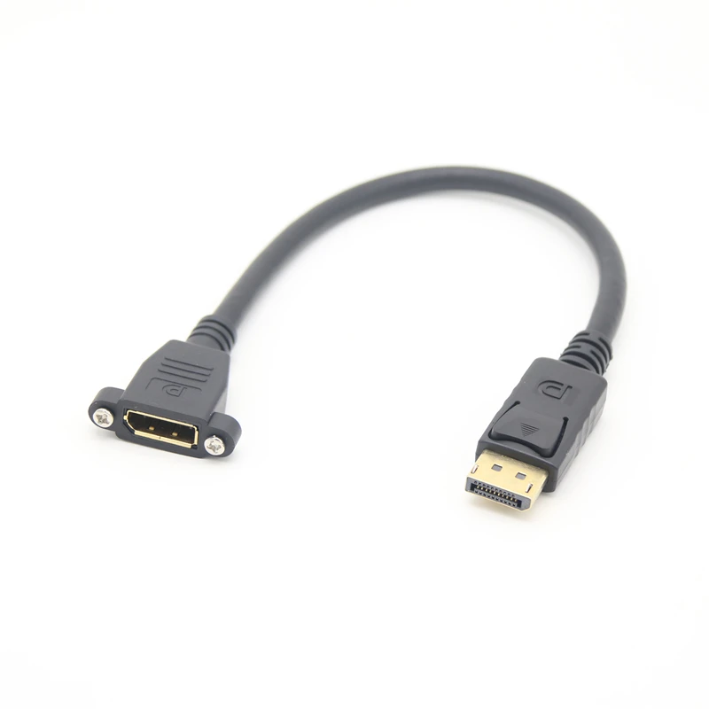 V 1,2 4K x 2K DP Männlich zu Weiblich M/F Displayport stecker auf Displayport Buchse panel Mount Verlängerung Kabel 0,3 m