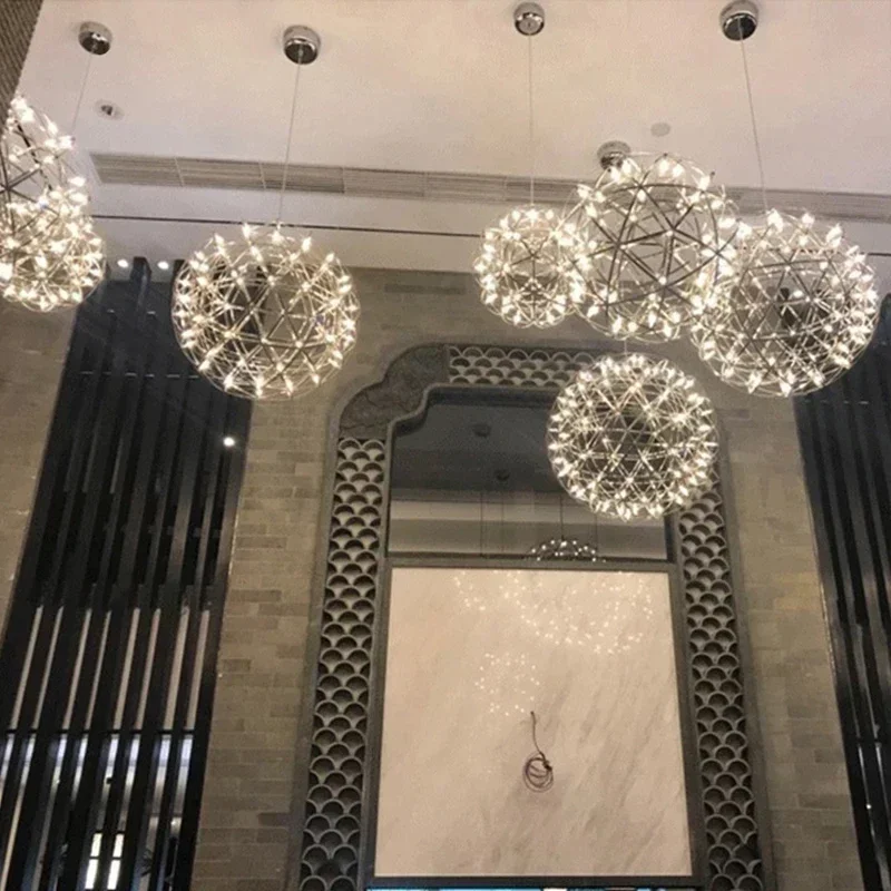 Sparkle Ball Chandelier Modern Decorative Chandelier Restaurant Starry Art Light Shop Nightclub Commercial Chandelier