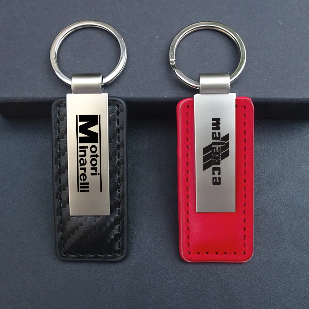 Motorcycle Retro keyring Scooter Carbon Fiber Metal leather keychain For Malaguti Dune Mission Drakon Minarelli Morbidelli MAS