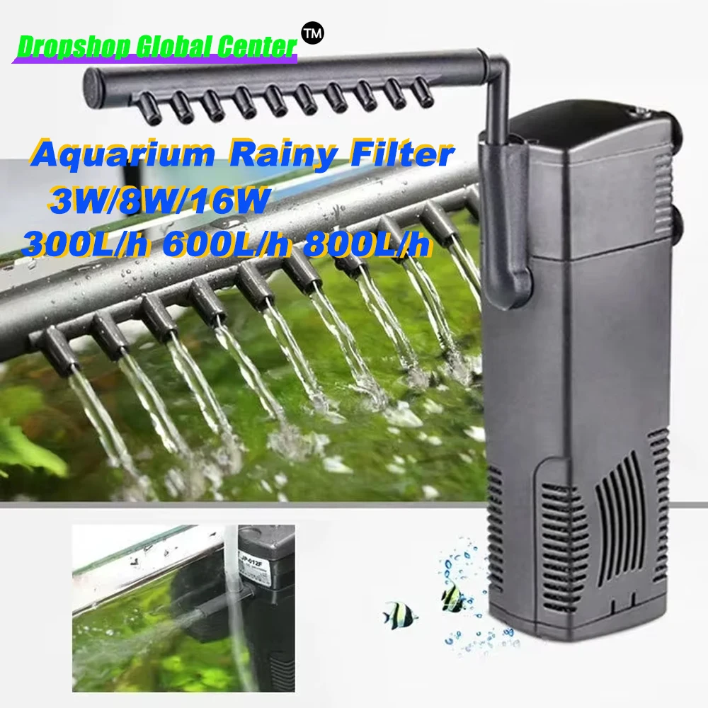 

SUNSUN Aquarium Filter 3-in-1 Oxygenation Pumping Wall Mounted Filter Waterfall Rain Filter Fish Tank Accessories 3W/8W/16W