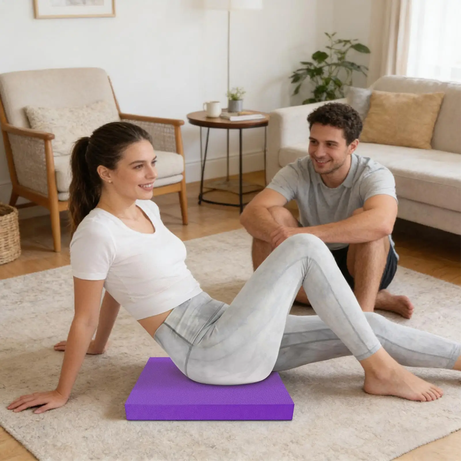 Exercise Balance Pad 20x16 Inch Non Slip Soft Thick Balance Foam Pad Exercise Equipment For Women Men Home Gym Indoor Floor Yoga