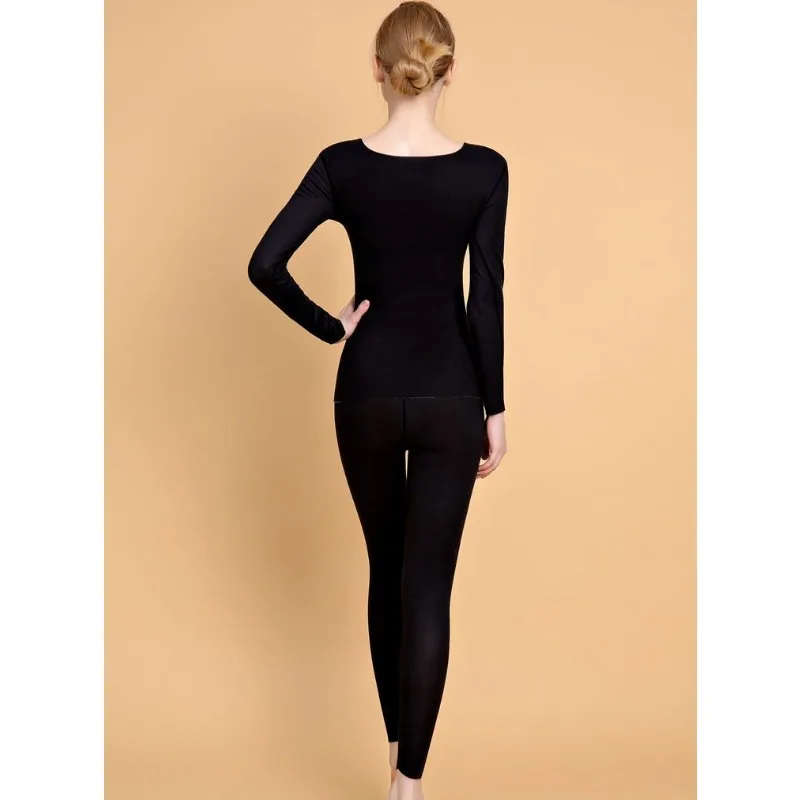 2023 De Velvet Thermal Underwear Women Suit Seamless Autumn Winter Plus Velvet Padded Clothes Trousers Student Bottoming Shirt