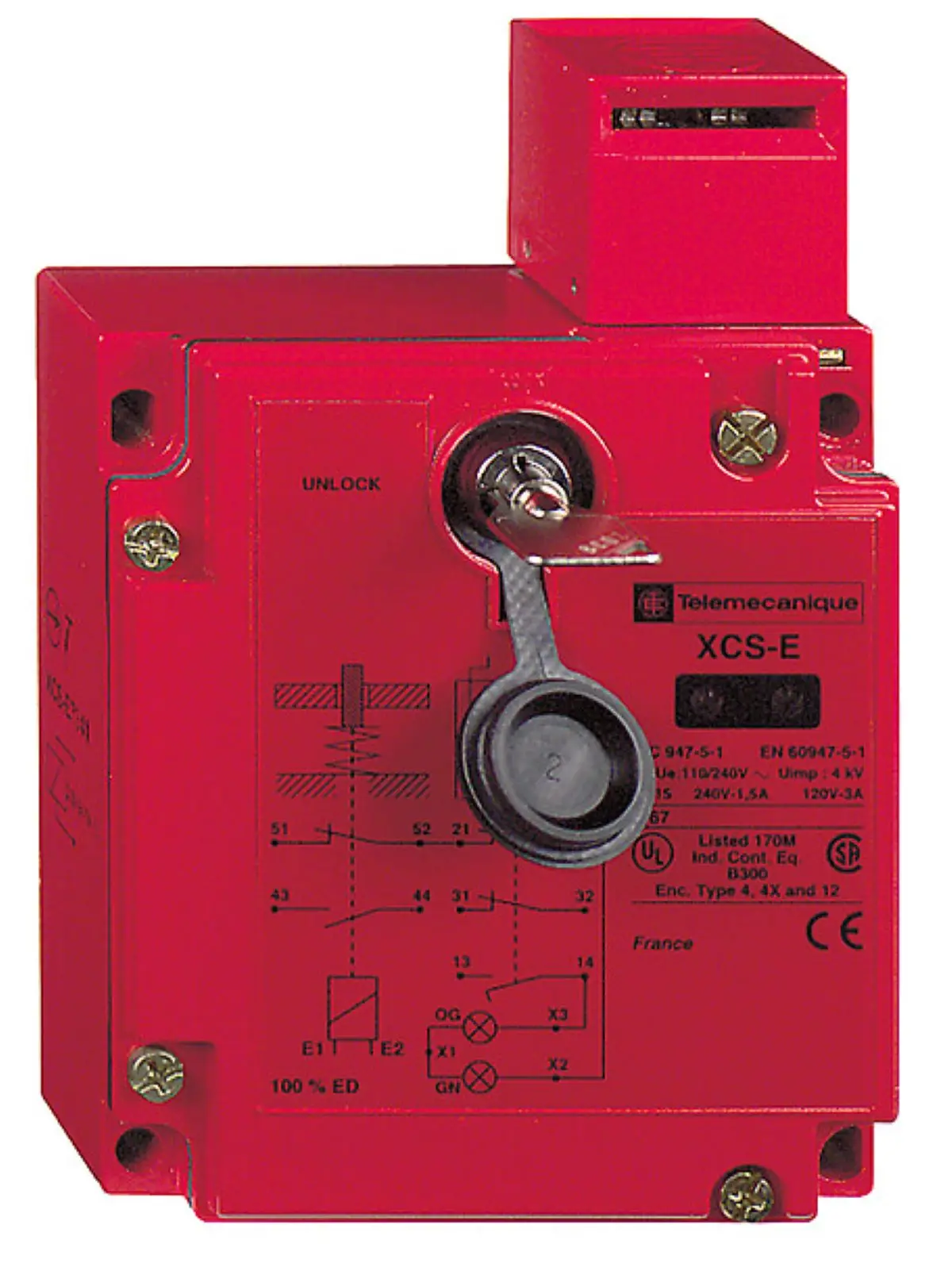 Safety switches XCS, metal XCSE, 2NC + 1 NO, slow break, 2entries tapped M20, 24 V XCSE7512