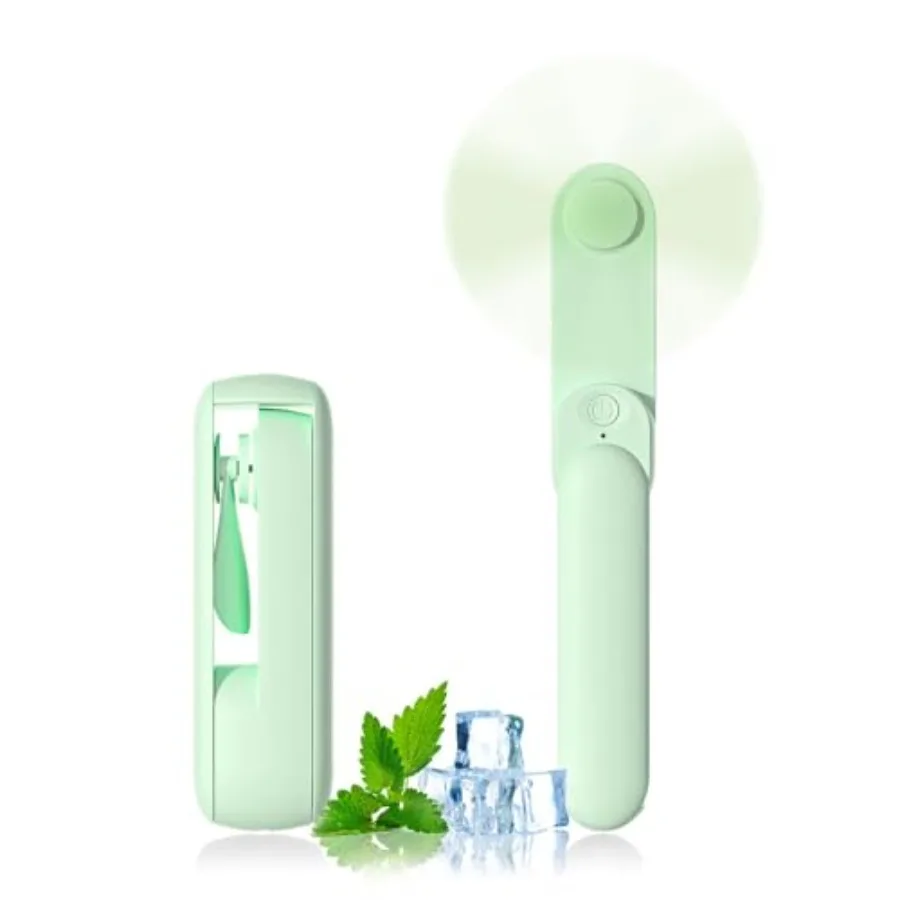 

Portable Handheld Fan, 2 IN 1 Mini Hand Fan, Battery Operated [8-15 Working Hours], USB Rechargeable Personal Foldable Fan for
