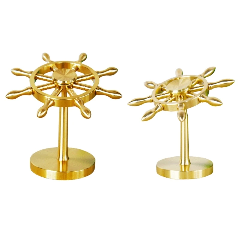 

Small Brass 360 Degree Rotatables Rudder Decors for Room and Shop Mediterraneans Decorations for Shelf, Table, Room