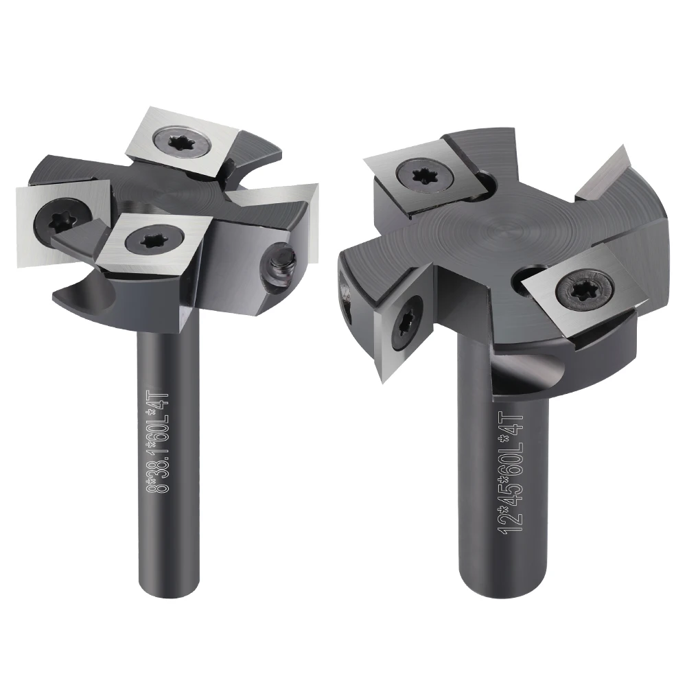 XCAN Wood Planer Bit CNC Spoilboard Surfacing Router Bit 6 8 12mm 1/4 1/2 Shank Carbide Instert Milling Cutter CNC Surfacing Bit