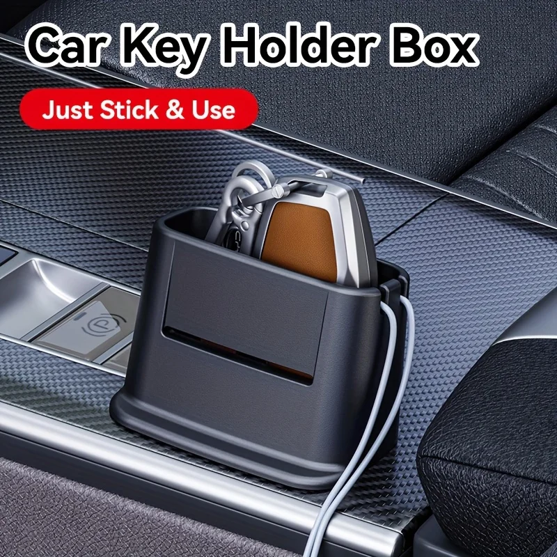 

1PC Car Dashboard Control Panel Remote Control Box Black Soft Material Car Key Holder Durable Versatile Car Key Storage