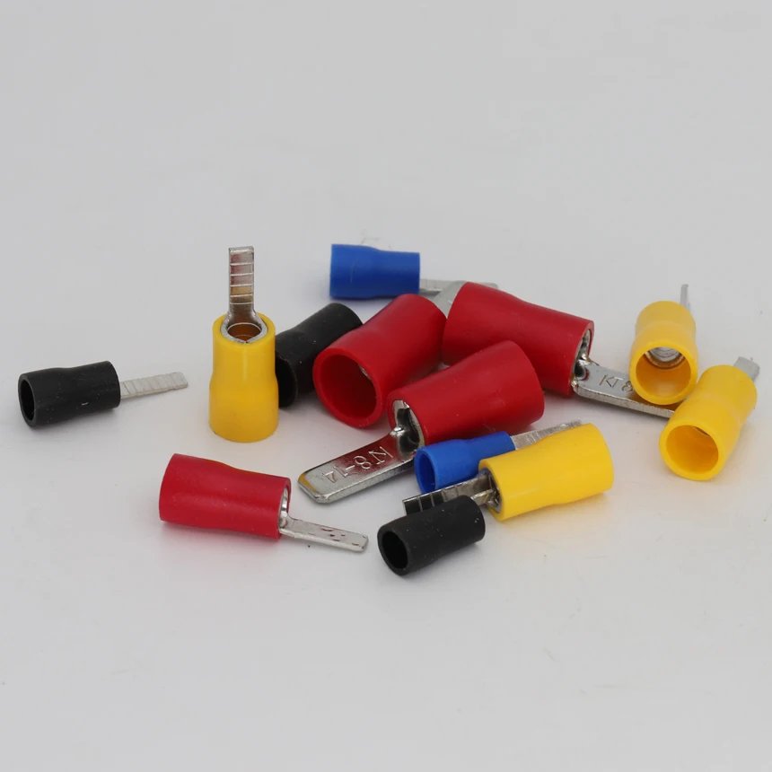 DBV1.25/2/5.5 Copper Electric Wire Cable Splice Lug Circuit Breaker Plug In Pin Insert Connector Blade Insulated Crimp Terminal