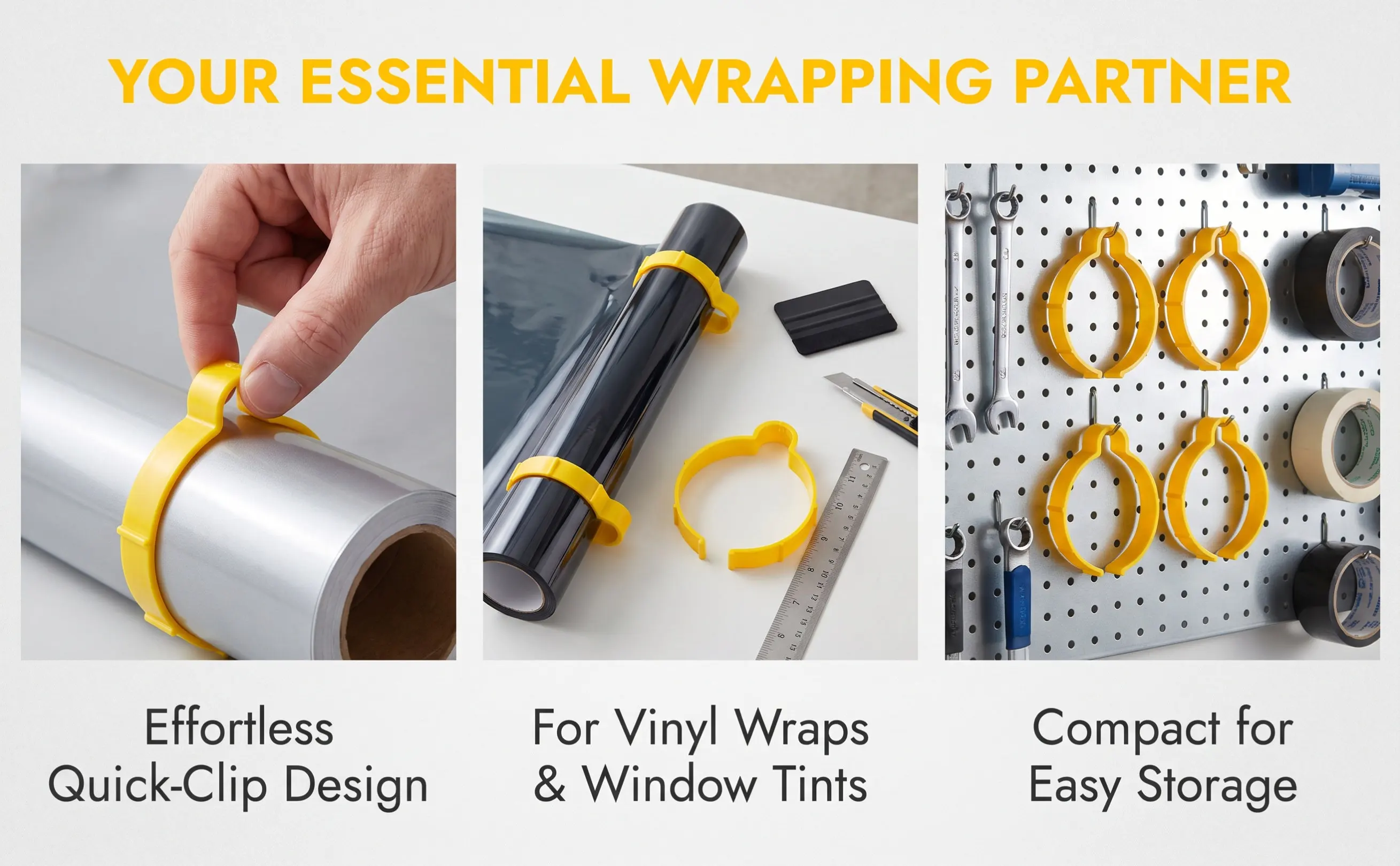5Pcs Vinyl Film Roll Holder Clamps Plastic Car Film Grippers Quick Release Anti-Skid Car Wrap Tools Vinyl Roll Holder