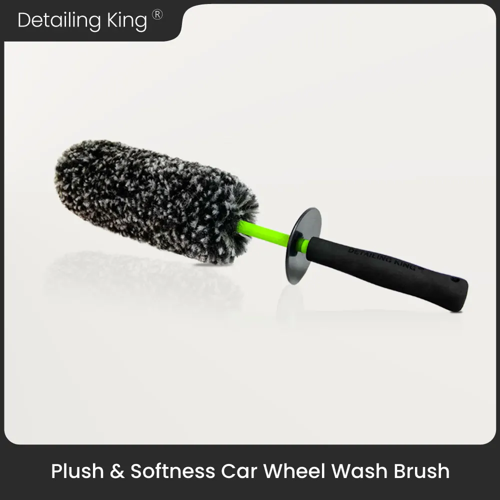 Detailing King Soft Car Wheel Cleaning Brush Scratch-Free Sheep Wool-Like Fiber Wheel Wash Brush for Cars, Trucks, Motorcycles