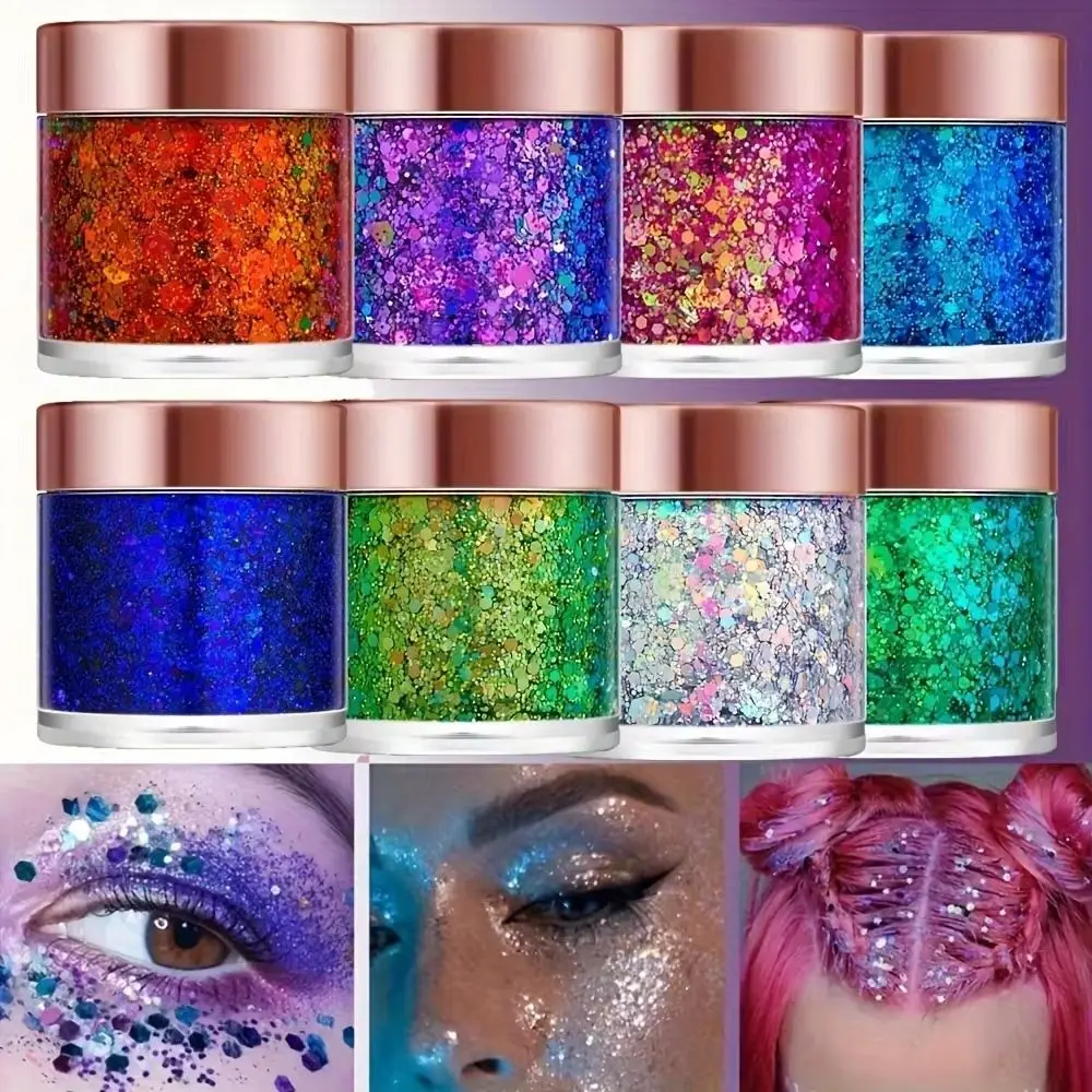 Chameleon Glitter Gel Sequins Shimmer Long-Lasting Highlighter Glitter Face Make Up Decorations Easy To Use Face Makeup Sequins